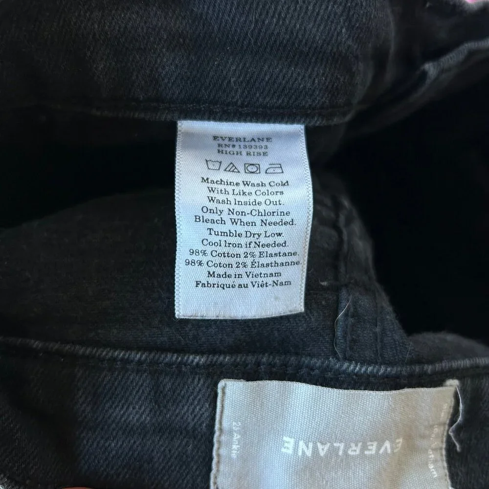 Everlane High-Rise Ankle Jeans Washed Black Size 26 Women’s Ankle Cut Stretch - Picture 6 of 9